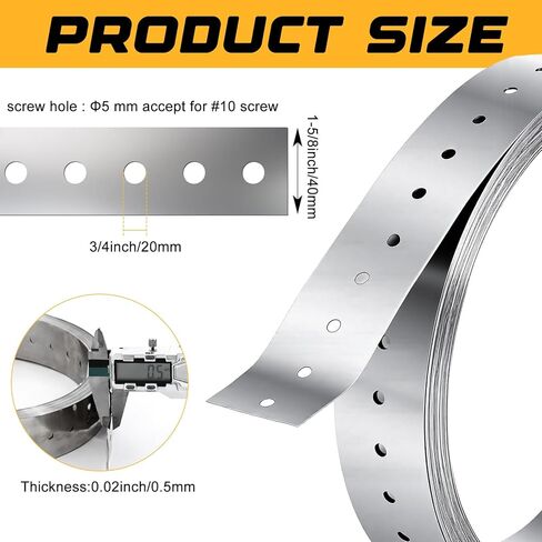 50 ft Metal Strapping with Holes 304 Stainless Steel Perforated Tie Down Straps 1-5/8 Inch Wide Coil Strapping 27 Gauge (0.5mm) Brace for Framing Joists Shear Walls and DIY Projects in Kuwait
