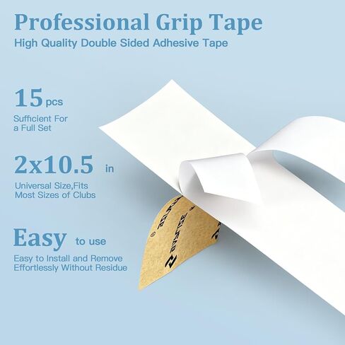 مجموعة مقابض الجولف، مجموعة إعادة مقابض الجولف مع أداة إزالة شريط مقابض الجولف، 15 شريطًا لمقبض الجولف، شفرة خطاف قابلة للسحب ومشبك ملزمة مطاطية لإعادة مقابض نادي الجولف in Kuwait