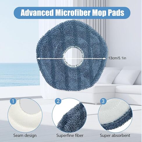 8 قطع X10 Pro Omni Mop Pads Accessories لـ Eufy X10 pro Omni - عبوات قماش تنظيف من الألياف الدقيقة قابلة للغسل، وسادات بديلة قابلة لإعادة الاستخدام للمكنسة الكهربائية X10Pro Omni Robot in Kuwait