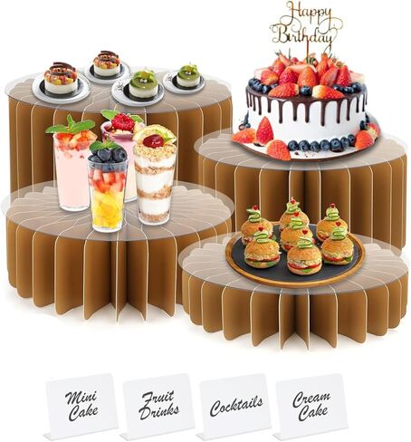 4 Pack Buffet Risers Food Risers for Buffet Table Acrylic Risers Display Stands Tall Cake Stands Cylinder Stands for Party Pedestal Cake Stand Dessert Table Display Set Cupcake Stands Cupcake Display (black, 4) in Saudi Arabia