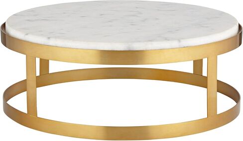Possini Euro Design Modern Traditional Glam 14" Wide x 5 1/4" Tall Pedestal Lamp Riser Round Marble Metal Gold Finish Living Room Bedroom House Reading Office Home Decor Entryway Dining Indoor in Saudi Arabia