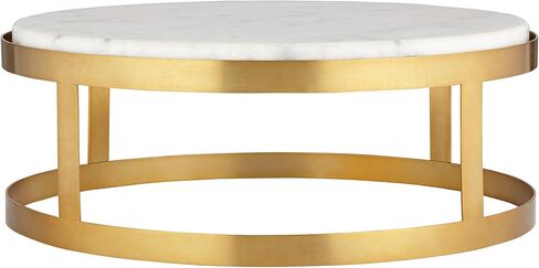 Possini Euro Design Modern Traditional Glam 14" Wide x 5 1/4" Tall Pedestal Lamp Riser Round Marble Metal Gold Finish Living Room Bedroom House Reading Office Home Decor Entryway Dining Indoor in Saudi Arabia