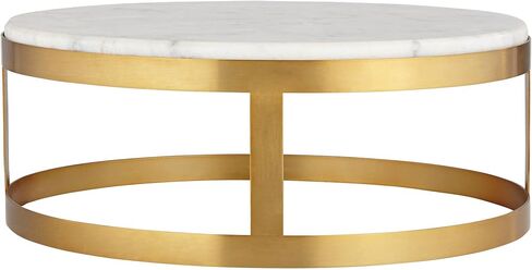 Possini Euro Design Modern Traditional Glam 14" Wide x 5 1/4" Tall Pedestal Lamp Riser Round Marble Metal Gold Finish Living Room Bedroom House Reading Office Home Decor Entryway Dining Indoor in Saudi Arabia
