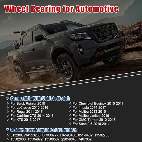 2Pcs Front Wheel Bearing Hub Assembly 513288 Compatible with Buick Regal 2011-2017 & for Cadillac XTS 2013-2017 & for Chevrolet Equinox 2010-2017 & for GMC Terrain 2010-2017 Wheel Hub with 5 Lug ABS in Saudi Arabia
