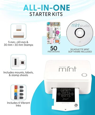Silhouette America, Silhouette Mint Custom Printer (White) 4x4 in Kuwait