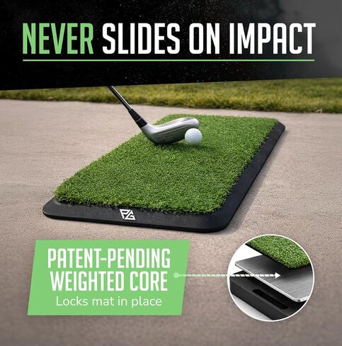 بساط جولف بالاديوم - بساط ضرب جولف عالي التحمل مقاس 2 × 1 بوصة - عشب صناعي مرجح - لممارسة التقطيع الداخلي والخارجي in Kuwait