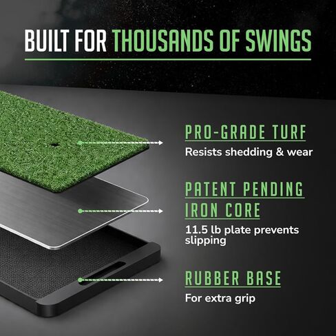 بساط جولف بالاديوم - بساط ضرب جولف عالي التحمل مقاس 2 × 1 بوصة - عشب صناعي مرجح - لممارسة التقطيع الداخلي والخارجي in Kuwait