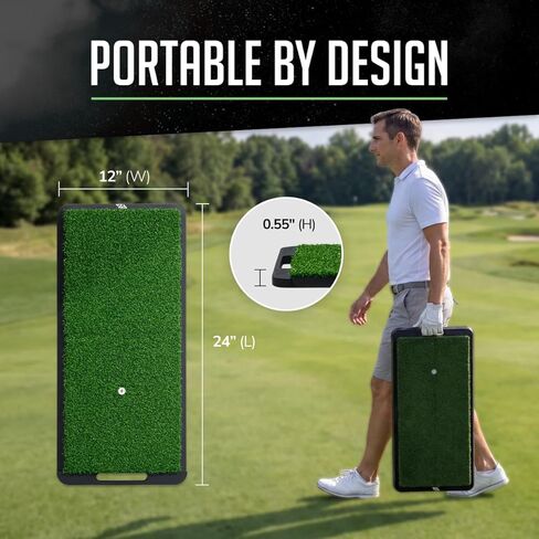 بساط جولف بالاديوم - بساط ضرب جولف عالي التحمل مقاس 2 × 1 بوصة - عشب صناعي مرجح - لممارسة التقطيع الداخلي والخارجي in Kuwait