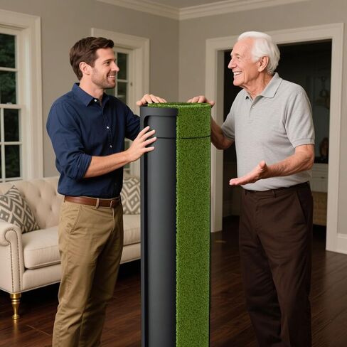 Integrated Golf Mat with Ball Tray, 5x4ft Practice Mat Set, Thickening Golf Mats Practice Outdoor & Indoor, Artificial Turf Matt Includ Balls,Tees, Club in Kuwait