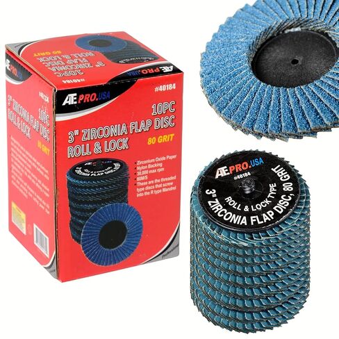 ATE Pro. USA - 3" Premium High Density Zirconia Type 29 Flap Disc 80 Grit - 10 Pack - Premium and Industrial Grade, High Performance Edge Grinding in Saudi Arabia