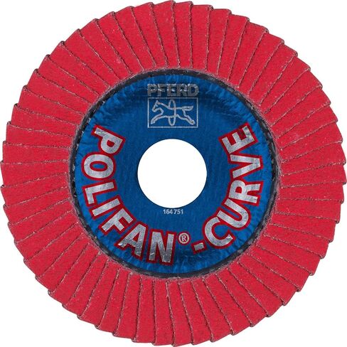 PFERD 67234 4-1/2" x 7/8" POLIFAN CURVE Flap Disc SGP, Ceramic Oxide, 60 Grit, Medium (10pk) in Saudi Arabia
