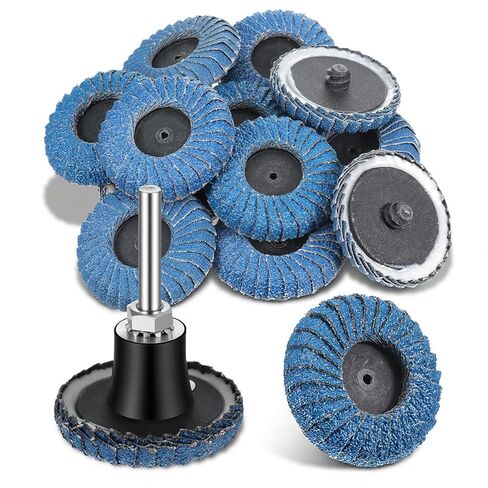 14 قطعة من أقراص القلاب مقاس 2 بوصة لمطحنة القوالب مع حامل 1/4 بوصة، وأقراص الاستبدال السريع ذات القفل الدوار، وقرص رفرف منحني مختلط 40/60/80/120 حبيبة لشريط سطح مطحنة القالب، وطحن طلاء لدغ طلاء الصدأ in Kuwait