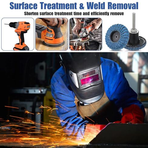 14 قطعة من أقراص القلاب مقاس 2 بوصة لمطحنة القوالب مع حامل 1/4 بوصة، وأقراص الاستبدال السريع ذات القفل الدوار، وقرص رفرف منحني مختلط 40/60/80/120 حبيبة لشريط سطح مطحنة القالب، وطحن طلاء لدغ طلاء الصدأ in Kuwait