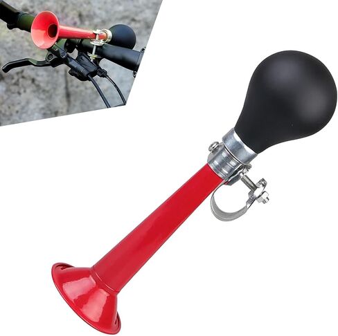 Bike Horn, Classic Waterproof & Rustproof Metal Squeeze Horn with Loud Sound, Plug & Play Handlebar Mount Speaker, Universal for Adult, Kids Bicycles (Red) in Saudi Arabia