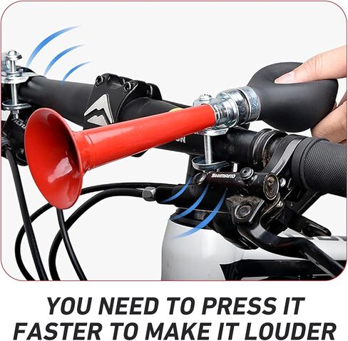 Bike Horn, Classic Waterproof & Rustproof Metal Squeeze Horn with Loud Sound, Plug & Play Handlebar Mount Speaker, Universal for Adult, Kids Bicycles (Red) in Saudi Arabia