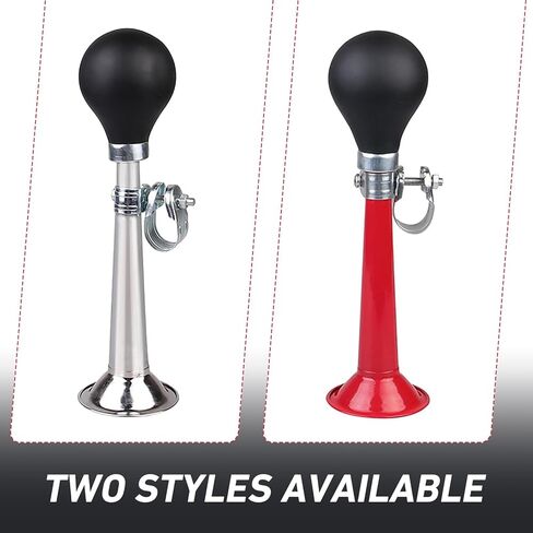 Bike Horn, Classic Waterproof & Rustproof Metal Squeeze Horn with Loud Sound, Plug & Play Handlebar Mount Speaker, Universal for Adult, Kids Bicycles (Red) in Saudi Arabia