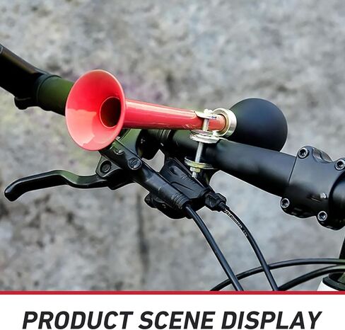 Bike Horn, Classic Waterproof & Rustproof Metal Squeeze Horn with Loud Sound, Plug & Play Handlebar Mount Speaker, Universal for Adult, Kids Bicycles (Red) in Saudi Arabia