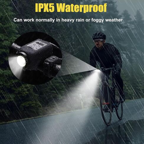 Electric Bike Horn and Light 2 in 1, 110dB Ebike Horn for Adults, Rechargeable Bike Headlight with Horn and Tail Light Set, 6 Sound Modes + 4 Light Modes, IPX5 Waterproof, Bicycle Accessories in Kuwait