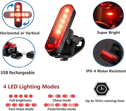 Electric Bike Horn and Light 2 in 1, 110dB Ebike Horn for Adults, Rechargeable Bike Headlight with Horn and Tail Light Set, 6 Sound Modes + 4 Light Modes, IPX5 Waterproof, Bicycle Accessories in Kuwait