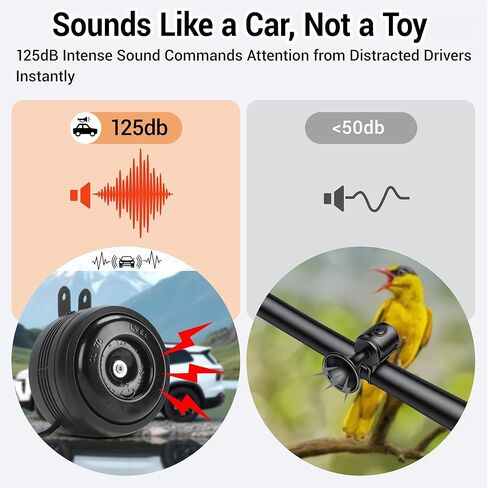 Electric Bike Horn and Alarm System, 125dB, USB-Rechargeable, Waterproof, Remote Control in Saudi Arabia