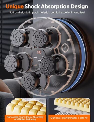 آلة الملاكمة الموسيقية للبالغين، 2025 آلة تثقيب موسيقى بلوتوث جديدة مع قفازات، هدف تدريب الملاكمة المثبت على الحائط، 9 أوضاع و9 معدات ملاكمة للسرعة لصالة الألعاب الرياضية والمنزل والمكتب in Kuwait