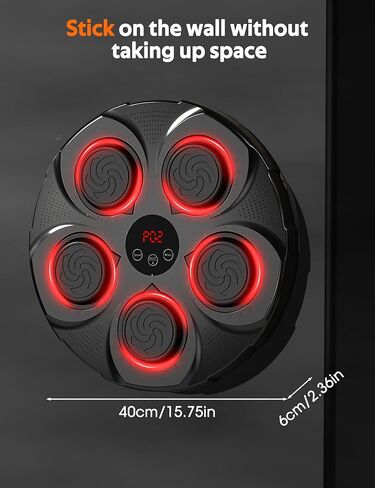 آلة الملاكمة الموسيقية للبالغين، 2025 آلة تثقيب موسيقى بلوتوث جديدة مع قفازات، هدف تدريب الملاكمة المثبت على الحائط، 9 أوضاع و9 معدات ملاكمة للسرعة لصالة الألعاب الرياضية والمنزل والمكتب in Kuwait