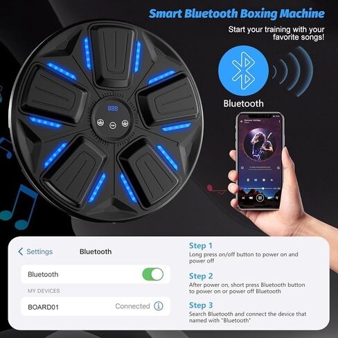آلة ملاكمة الموسيقى من أنهاو للبالغين والأطفال، ألعاب للمراهقين، معدات تدريب الملاكمة الموسيقية الذكية، آلة اللكم الموسيقية، تتحرك مع الموسيقى، هدية رائعة لشخص مفعم بالحيوية in Kuwait