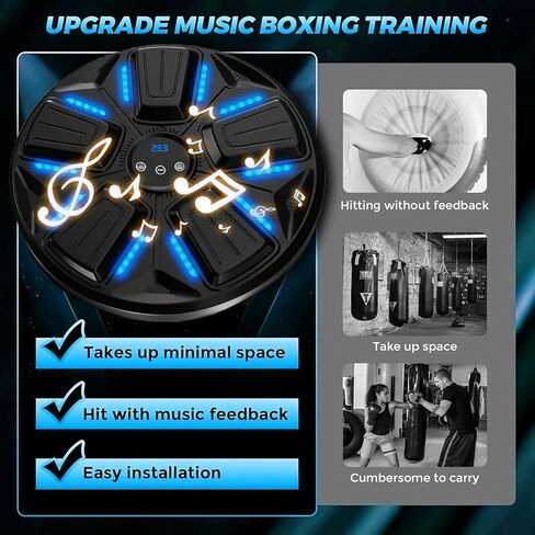 آلة ملاكمة الموسيقى من أنهاو للبالغين والأطفال، ألعاب للمراهقين، معدات تدريب الملاكمة الموسيقية الذكية، آلة اللكم الموسيقية، تتحرك مع الموسيقى، هدية رائعة لشخص مفعم بالحيوية in Kuwait