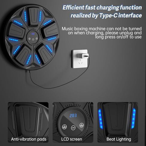 آلة ملاكمة الموسيقى من أنهاو للبالغين والأطفال، ألعاب للمراهقين، معدات تدريب الملاكمة الموسيقية الذكية، آلة اللكم الموسيقية، تتحرك مع الموسيقى، هدية رائعة لشخص مفعم بالحيوية in Kuwait