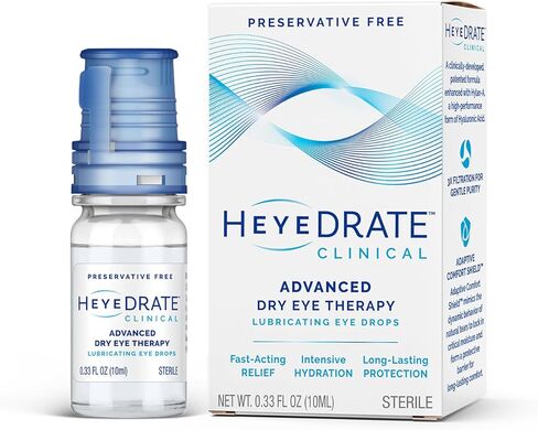 قطرات عين خالية من المواد الحافظة السريرية من هيدرات - زجاجة 33 أونصة سائلة - دموع صناعية لترطيب مكثف - قطرات عين للعيون الجافة وحماية طويلة الأمد in Kuwait