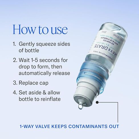 قطرات عين خالية من المواد الحافظة السريرية من هيدرات - زجاجة 33 أونصة سائلة - دموع صناعية لترطيب مكثف - قطرات عين للعيون الجافة وحماية طويلة الأمد in Kuwait