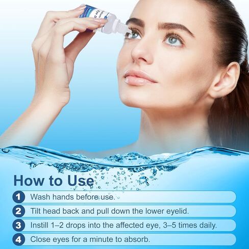 قطرات العين مفرطة التوتر من كلوريد الصوديوم بنسبة 5% - تخفيف وذمة القرنية والرؤية الباهتة، قطرات العين من كلوريد الصوديوم، خالية من الكحول، غير مهيجة، تركيبة لطيفة - 0.67 أونصة سائلة. أوز. (3 عبوات) in Kuwait