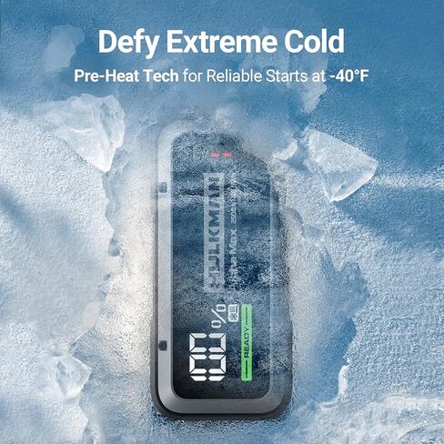 Hulkman Alpha Max Space Gray ، 2500a 88.8WH Car Battery Jump Starter مع -40 ℉ START TECH ، صندوق الوثب المحمول 12V ، حزمة قفزة عرض LED ، 3.3 بوصة ، وكابلات Jumper للسيارة حتى 9.0 لتر غاز و 6.5 لتر محركات يموت in Kuwait