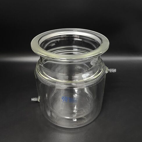 Double Layer Cylindrical Flat Bottom Open Reaction Vial, Capacity 2000ml-10000ML, Flange Outside Diameter 200mm, Reaction Vial in Kuwait