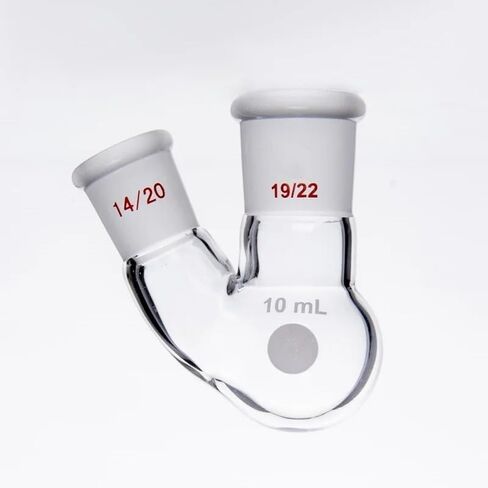 Bottle of Two Slanted Thick Walled Mouths, Oblique Shape Two Mouth Flask, 10 ml, 25 ml, 50 ml, MATRAGUL, TWO NECKS, ANGLE, F41(50mL-F414450) in Kuwait