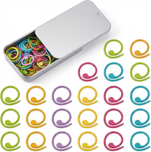 Wonafa 60 PCS علامات غرزة للحياكة ، عدادات غرزة للكروشيه ، علامات غرزة الكروشيه علامات غرزة المعادن رنين الكروشيه للكروشيه (المدارية) in Kuwait