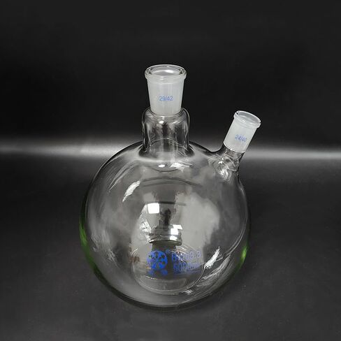 Two Necks Slant Shape Two Neck Standard Mouth Frosted 500mL-5000mL-50000mL 29/42+24/40, Two Neck Flat Bottom Balloon (500mL) in Kuwait