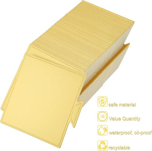 MNKNENG 200 قطعة من ألواح الكيك الصغيرة المربعة ذات قاعدة الكيك الذهبية المربعة، مقاس 3.5 بوصة، لوح الكعك الذهبي لعرض حلوى الموس والكب كيك in Kuwait
