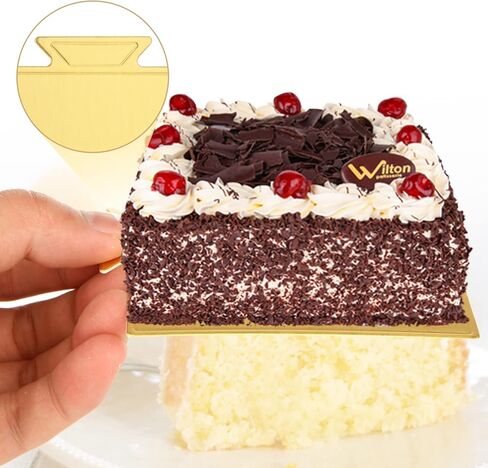 MNKNENG 200 قطعة من ألواح الكيك الصغيرة المربعة ذات قاعدة الكيك الذهبية المربعة، مقاس 3.5 بوصة، لوح الكعك الذهبي لعرض حلوى الموس والكب كيك in Kuwait