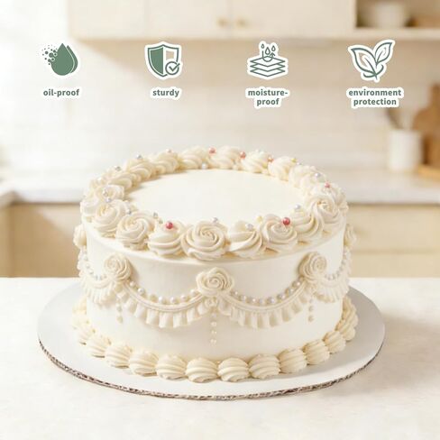 50 حزمة من ألواح الكيك مستديرة 25.4 سم، لوحة قاعدة الكيك، حلقات كعك من الورق المقوى، جولات من الورق المقوى للبيتزا، ألواح سفلية للكعك للحلوى والبيتزا والزفاف وأعياد الميلاد والحفلات in Kuwait