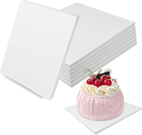 2 PCS Square Cake Drums, 1/2 Inch Thick 12 Inch Square Cake Boards, White, Professional Quality Cardboards, Card Base in Kuwait