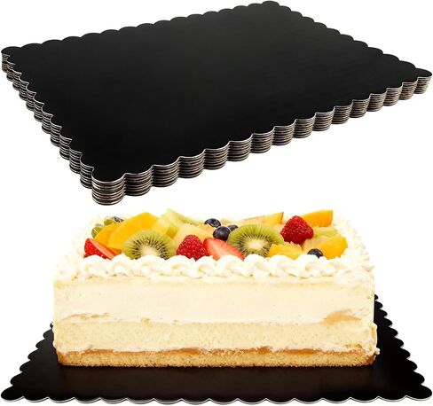 8 عبوات من ألواح الكيك المستطيلة المقاومة للدهون مقاس 35.56 سم × 25.4 سم، لوح كيك من الورق المقوى الأسود للاستعمال مرة واحدة، قاعدة للحلوى المموجة والكب كيك والبيتزا لحفلات الزفاف وأعياد الميلاد وعيد الأم in Kuwait