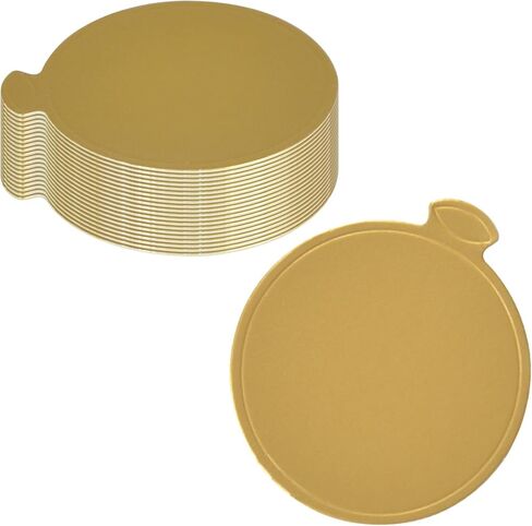 30 Pack Mini Cake Boards, 3.15 Inch Round Cardboard for Mouse Cupcake Base, Dessert (Gold, 30 Pack) in Kuwait