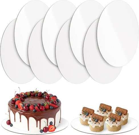 8 عبوات من ألواح الكيك المستديرة مقاس 10 بوصة، للاستعمال مرة واحدة من الورق المقوى الفضي المموج المخصص للطعام، قاعدة دوائر الكيك لعرض الحلوى والحرف اليدوية، فضي in Kuwait