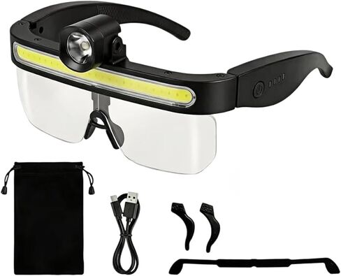 LED Glasses Rechargeable Headlight with Motion Sensor and Touch Control, USB C Lighted,Suitable for Various Indoor and Outdoor Scenarios Such as Work Maintenance, Fishing, Cycling in Kuwait