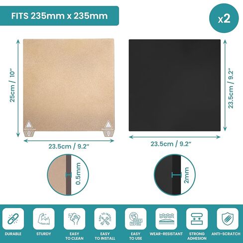 ورقة PEI مقاس 235 مم × 235 مم وملصق مغناطيسي (عبوتان) in Kuwait