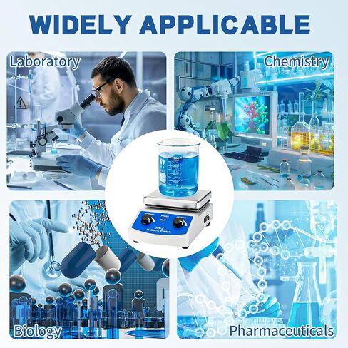 SH-2 Magnetic Stirrer, 520℉ Hot Plate Mixer, 100-2000rpm Magnetic Hot Plate Stirrer with Stir Bar and Support Stand, for Industrial, Agricultural, Medical, Scientific Research institutions in Kuwait