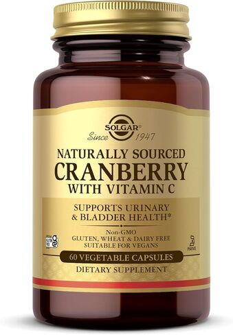 Solgar Cranberry with Vitamin C - 60 Vegetable Capsules - Supports Urinary & Bladder Health - Non-GMO, Vegan, Kosher, Gluten Free - 60 Servings in Saudi Arabia