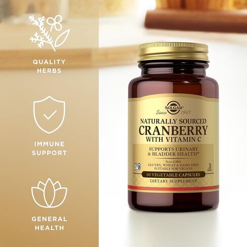 Solgar Cranberry with Vitamin C - 60 Vegetable Capsules - Supports Urinary & Bladder Health - Non-GMO, Vegan, Kosher, Gluten Free - 60 Servings in Saudi Arabia