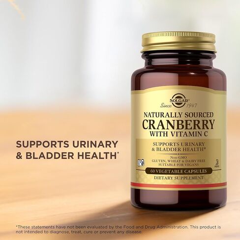 Solgar Cranberry with Vitamin C - 60 Vegetable Capsules - Supports Urinary & Bladder Health - Non-GMO, Vegan, Kosher, Gluten Free - 60 Servings in Saudi Arabia